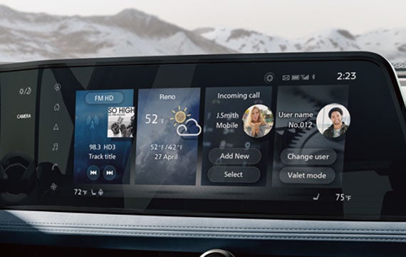 Nissan ARIYA interior view with digital dashboard | Alpine Nissan in Denver CO
